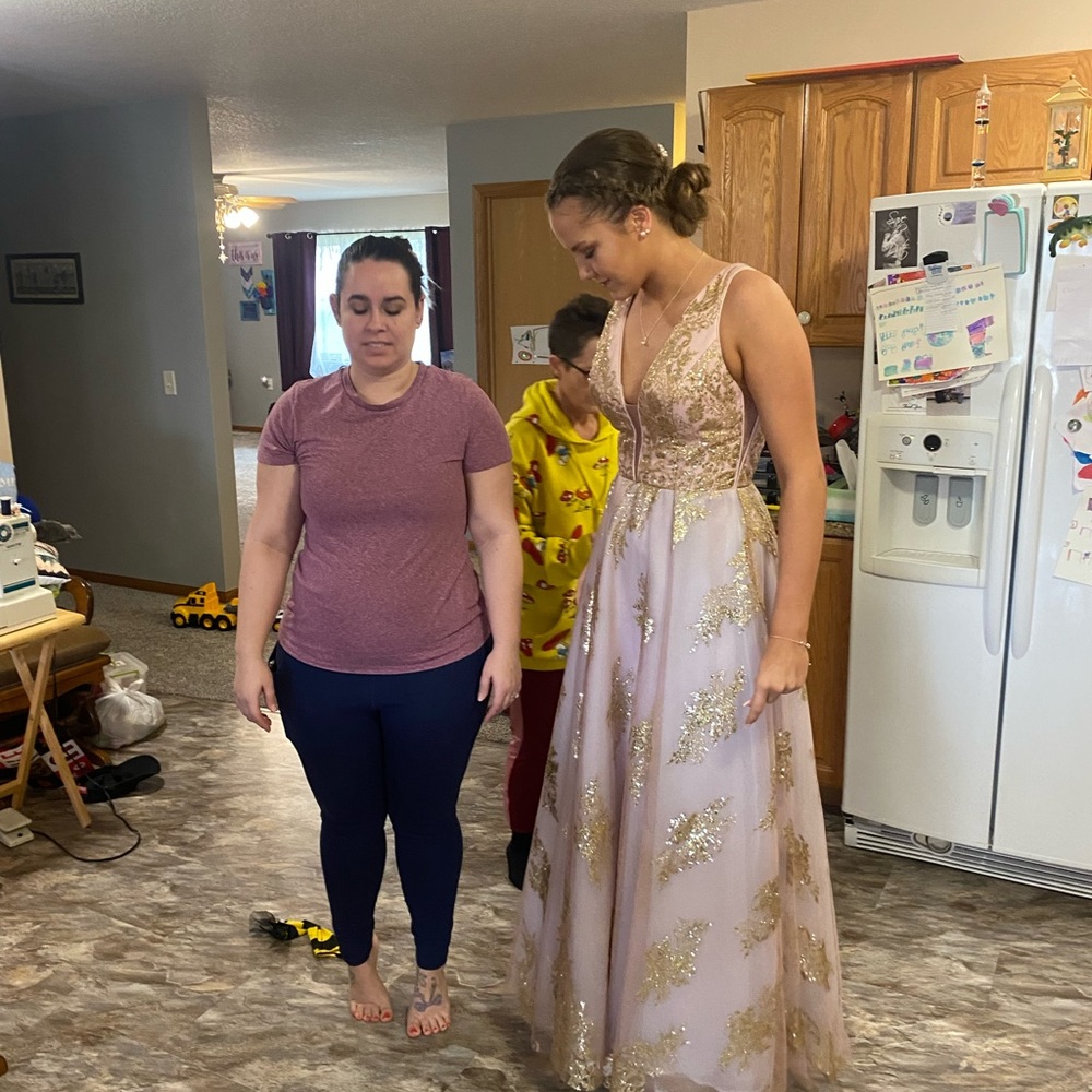 Rose gold prom dress
